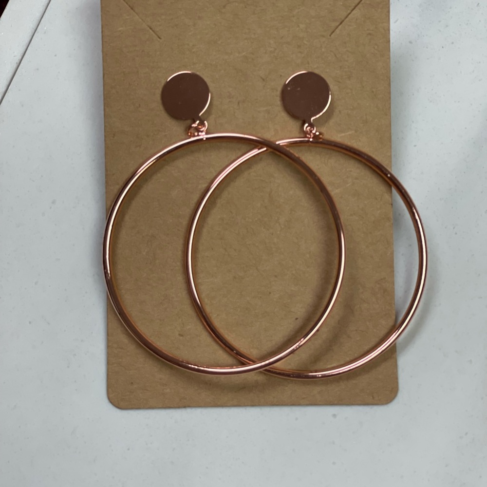 Rose gold 2 in. Large Big Hoop Minimalist Earrings